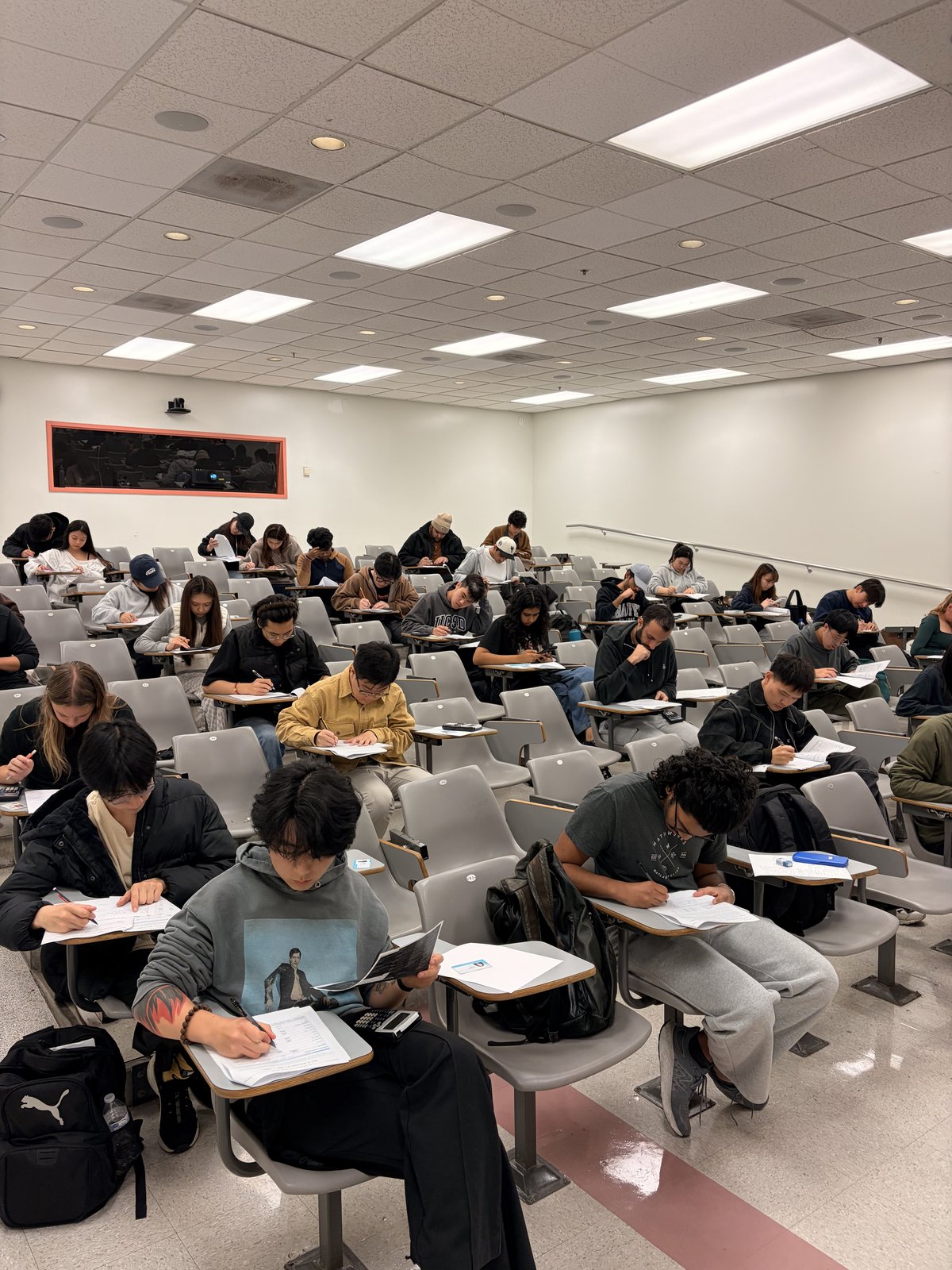 Students working during class